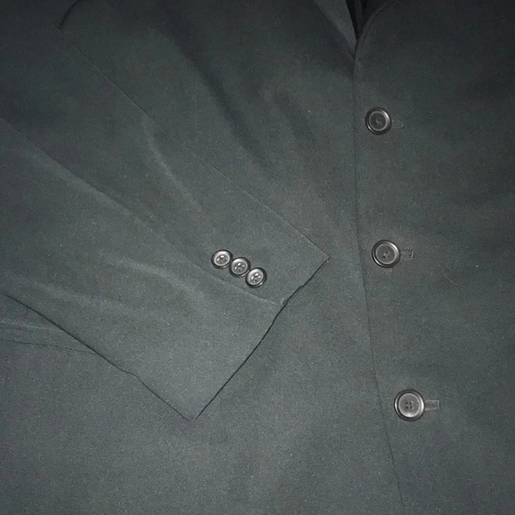 CLAIBORNE suit blazer jacket black formal 3 button flower buttonhole size 44L - Picture 4 of 12